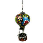 Hand Painted Ceramic Cappadocia Hot Air Balloon Ornament Black L 7cm Traditional Turkish Tile Art Hanging Decor - Image 5