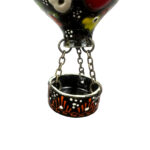 Hand Painted Ceramic Cappadocia Hot Air Balloon Ornament Black L 7cm Traditional Turkish Tile Art Hanging Decor - Image 6