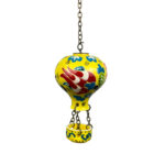 Hand Painted Ceramic Cappadocia Hot Air Balloon Ornament Yellow M 5cm Traditional Turkish Tile Art Hanging Decor - Image 5