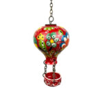 Hand Painted Ceramic Cappadocia Hot Air Balloon Ornament Red M 5cm Traditional Turkish Tile Art Hanging Decor - Image 5