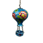 Hand Painted Ceramic Cappadocia Hot Air Balloon Ornament Blue M 5cm Traditional Turkish Tile Art Hanging Decor - Image 5