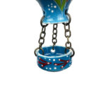 Hand Painted Ceramic Cappadocia Hot Air Balloon Ornament Blue M 5cm Traditional Turkish Tile Art Hanging Decor - Image 6