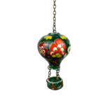 Hand Painted Ceramic Cappadocia Hot Air Balloon Ornament Emerald Green M 5cm Traditional Turkish Tile Art Hanging Decor - Image 5