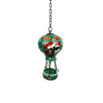 Hand Painted Ceramic Cappadocia Hot Air Balloon Ornament Forest Green S 3cm Traditional Turkish Tile Art Hanging Decor - Image 5