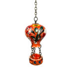 Hand Painted Ceramic Cappadocia Hot Air Balloon Ornament Orange S 3cm Traditional Turkish Tile Art Hanging Decor - Image 5