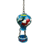 Hand Painted Ceramic Cappadocia Hot Air Balloon Ornament Blue S 3cm Traditional Turkish Tile Art Hanging Decor - Image 5