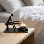 Hand Forged Iron Campfire Figure Tealight Candle Holder 20cm Antique Patina Cozy Home Decor - Image 6