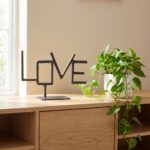 Hand Forged Iron LOVE Sign Decorative Object 23cm Antique Patina Modern Romantic Decor - Image 3