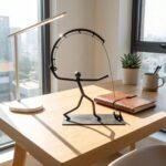 Hand Forged Iron Fisherman Figure 28cm Antique Patina Modern Dynamic Decor - Image 3