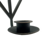 Hand Forged Iron Wall Sconce Candle Holder 41cm Antique Patina Geometric Diamond Decor - Image 6
