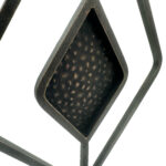 Hand Forged Iron Wall Sconce Candle Holder 41cm Antique Patina Geometric Diamond Decor - Image 4