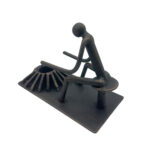 Hand Forged Iron Campfire Figure Tealight Candle Holder 20cm Antique Patina Cozy Home Decor - Image 5
