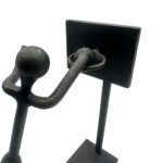 Hand Forged Iron Basketball Player Figure 27cm Antique Patina Modern Sports Decor - Image 4