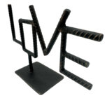 Hand Forged Iron LOVE Sign Decorative Object 23cm Antique Patina Modern Romantic Decor - Image 4