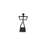 Hand Forged Iron Figure Bottle Holder 20cm Antique Patina Modern Home Bar Decor - Image 7