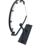Hand Forged Iron Fisherman Figure 28cm Antique Patina Modern Dynamic Decor - Image 8