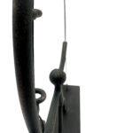 Hand Forged Iron Fisherman Figure 28cm Antique Patina Modern Dynamic Decor - Image 4