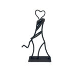 Hand Forged Iron Hugging Couple Sculpture 29cm Antique Patina Dynamic Romantic Decor - Image 5
