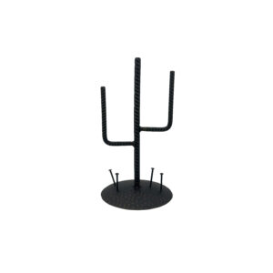Hand Forged Wrought Iron Cactus Sculpture 27cm Industrial Desert Decor