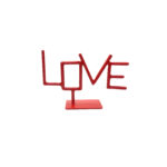 Hand Forged Iron LOVE Sign Red Decorative Object 23cm Modern Romantic Decor