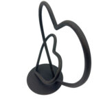 Hand Forged Iron Double Heart Sculpture 22cm Antique Patina Romantic Decorative Object - Image 5