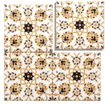 EDC-10 S Warm Mustard and Dark Brown Floral 20x20 Ceramic Wall Tile