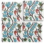 EDC-11 Crisp White Blue Floral 20x20 Ceramic Wall Tile