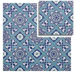 EDC-12 Navy Blue Turquoise and White 20x20 Ceramic Wall Tile