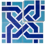 EDC-15 Navy Blue and Turquoise 20x20 Ceramic Wall Tile