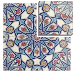 EDC-17 Navy Blue Turquoise Geometric 20x20 Ceramic Wall Tile