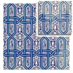 EDC-9 Light Blue and Navy Geometric Interlocking 20x20 Ceramic Wall Tile