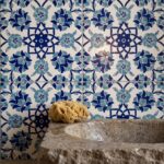 EDC-10 Classic Cobalt Blue and Turquoise Floral 20x20 Ceramic Wall Tile - Image 3