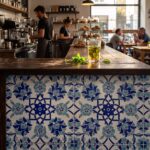 EDC-10 Classic Cobalt Blue and Turquoise Floral 20x20 Ceramic Wall Tile - Image 2