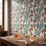EDC-11 Crisp White Blue Floral 20x20 Ceramic Wall Tile - Image 3