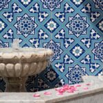 EDC-12 Navy Blue Turquoise and White 20x20 Ceramic Wall Tile - Image 2