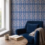 EDC-9 Light Blue and Navy Geometric Interlocking 20x20 Ceramic Wall Tile - Image 2