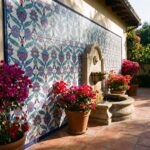 EDC-30 Traditional Blue Turquoise Floral 20x20 Ceramic Wall Tile - Image 2