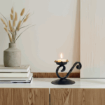 Cadence Candlestick | Handcrafted Curved Metal Candle Holder for Artistic Decor
