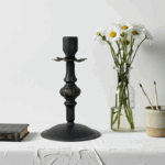 Corolla Candlestick | Handcrafted Metal Flower Design Candle Holder for Rustic Decor - Image 2