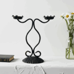 Libby Candlestick | Handcrafted Dual-Arm Metal Candle Holder for Elegant Decor - Image 2