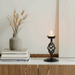 Pinecone Candlestick | Handcrafted Metal Spiral Design Candle Holder for Rustic Decor