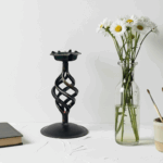 Pinecone Candlestick | Handcrafted Metal Spiral Design Candle Holder for Rustic Decor - Image 2