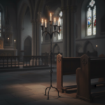 Hand Forged Wrought Iron Floor Candelabra 50" (127cm) Antique Copper Patina 5-Arm Candle Holder Gothic Medieval Church Decor - Image 4