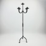 Hand Forged Wrought Iron Floor Candelabra 50" (127cm) Antique Copper Patina 5-Arm Tiered Candle Holder Gothic Church Wedding Decor - Image 6
