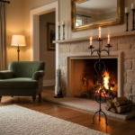 Hand Forged Wrought Iron Floor Candelabra 44.5" (113cm) Antique Gold Patina 3-Arm Scroll Design Candle Holder Classic Fireplace Decor - Image 3