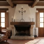 Hand Forged Wrought Iron Candelabra 33" (83cm) Antique Copper Patina 3-Arm Twist & Basket Design Candle Holder Rustic Fireplace Decor - Image 2