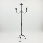 Hand Forged Wrought Iron Floor Candelabra 48" (123cm) 3-Arm Candle Holder Antique Copper or Gold Patina Choice Rustic Wedding Decor - Image 8