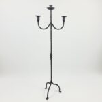 Hand Forged Wrought Iron Floor Candelabra 48" (123cm) 3-Arm Candle Holder Antique Copper or Gold Patina Choice Rustic Wedding Decor - Image 5