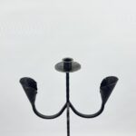 Hand Forged Iron Candelabra 48" (123cm) Antique Copper or Gold Patina 3-Arm Lily Cup Candle Holder Rustic Wedding Decor - Image 7