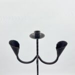 Hand Forged Iron Candelabra 48" (123cm) Antique Copper or Gold Patina 3-Arm Lily Cup Candle Holder Rustic Wedding Decor - Image 4